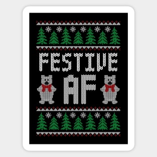 Festive AF - Funny Ugly Christmas Sweater Sticker